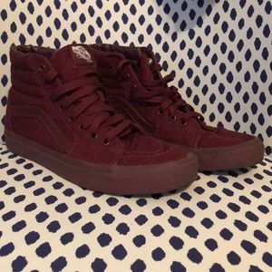 Vans Maroon High Tops Size 9.5
